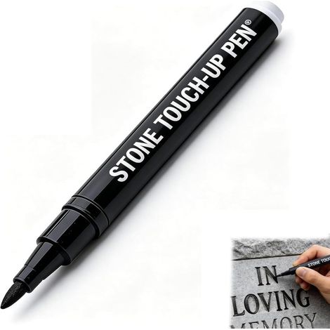 Irovami Stylo de réparation pour stèles gravées - Description : Stylo pour stèles étanche et inaltérable - Marqueur grande capacité, noir