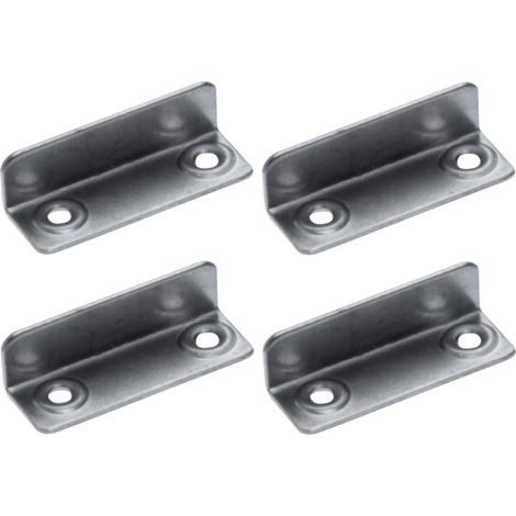 Cyclingcolors – Lot de 4 gâches équerres à visser 36 x 10mm – Acier finition nickelée – Pour serrure électrique – Entraxe 24mm (1/2)
