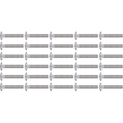 30 boulons à tête carrée en acier inoxydable A2-70, tête ronde bombée, pour machines, M10x55 (1/5)