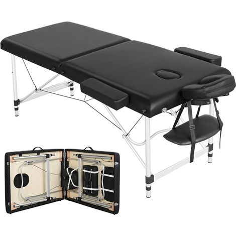 Homevive Cama de Masaje Camilla Plegable Cama Portátil Altura Ajustale Aluminio Ancho 70 cm