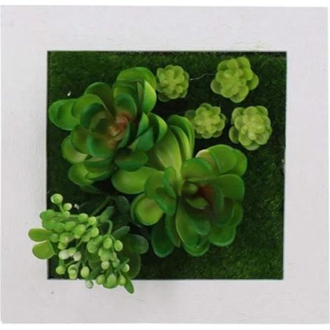 Simulation Plante Cadre Photo Fleur Artificielle en Plastique avec Cadre DéCoration Murale pour Jardin ExtéRieur Balcon Porche (B2 (1/3)