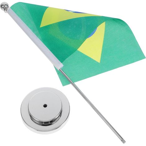 Brasilianische Tischflagge aus Polyester mit Sockel Einfache