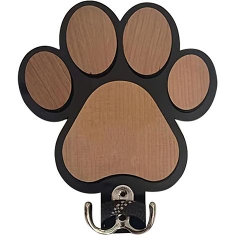 Gancio da parete in legno a forma di zampa di cane, simpatico appendiabiti e guinzaglio, decorazione rustica da parete, regalo perfetto per gli amanti di cani e gatti. (1/5)