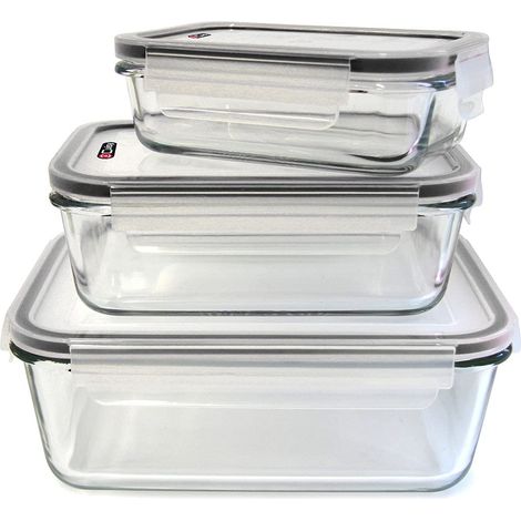 Cuisy KB5667 - Casseruola in vetro con coperchio, 3 pezzi, 22 x 17 x 9 cm (1/5)