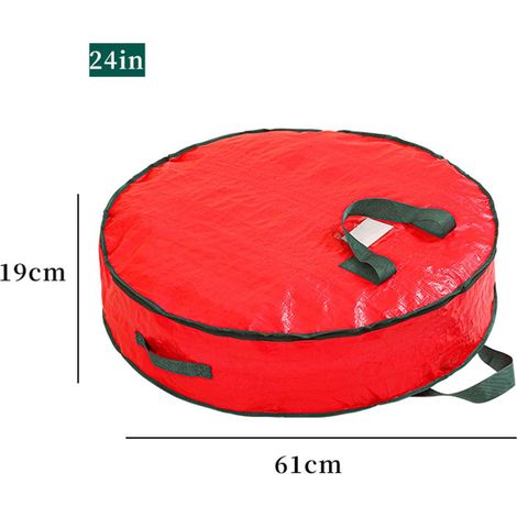 Sac De Rangement Pour Couronnes - Tissu Durable Avec Fenêtre Transparente - Pour Décorations De Noël Et Papier Cadeau - Fermeture Éclair - 1 Pièce