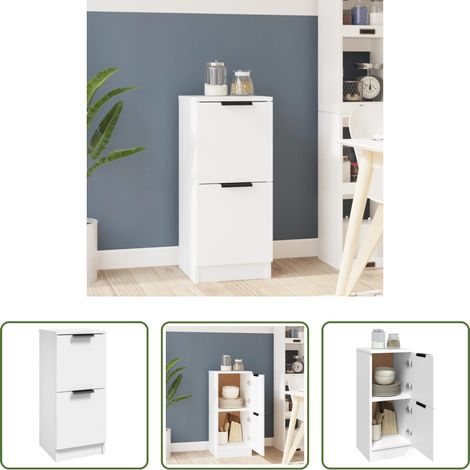 Meuble de rangement - Buffet Blanc 30x30x70 cm Bois d'ingénierie (1/5)