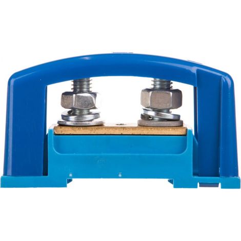 Terminal de protecci贸n 2xM8 azul con tapa para riel TH35 E.4122P