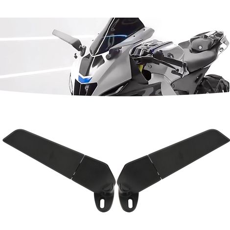 Rétroviseur universel pour moto avec aileron pivotant réglable, compatible avec Kawasaki Ninja 250 300 400 650 H2 H4.
