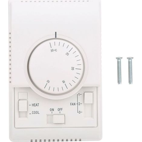 1 thermostat mécanique, réglage 10-30℃, AC220V, pour climatisation centrale, vannes électriques, batteries froides (1/5)
