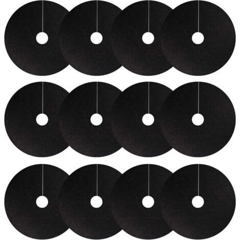 BUNTHAUS (12 pièces de 52 cm Trou intérieur 6 cm)Lot de 12 Anneaux paillage en Non-tissé - Anti-Mauvaises Herbes biodégradables - Tapis barrière Anti-Mauvaises Herbes réutilisables pour Lutter Contre