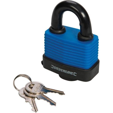 Lucchetto impermeabile con meccanismo in ottone massiccio da esterno misure 60 mm silverline