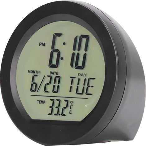Thermomètre d'horloge de voiture numérique, horloge de tableau de bord de température numérique de voiture, Applicable à Véhicule, Voiture, Bateau, Bureau, Horloge Automatique à énergie Solaire (1/5)