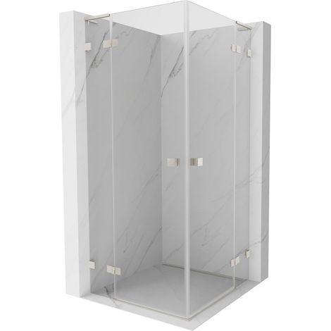 Mexen Lunar L Duo cabine de douche pivotante 85 x 85 cm, transparent, nickel brossé - 834L-085L-085P-97-00 (1/5)