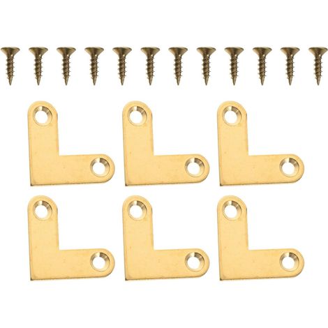 Healeved Lot de 6 équerres plates en cuivre, connecteurs d'angle robustes pour meubles à surface