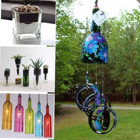Ensemble de 19 pièces pour couper les bouteilles en verre, nouveau coupe-bouteilles de vin noir en acier inoxydable, outil de coupe de verre à faire soi-même. (1/5)