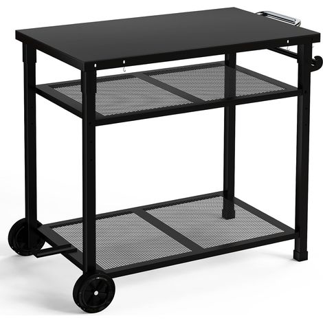 Chariot de Barbecue Métal 3 Niveaux pour Plancha Extérieur - Table de Grill Imperméable - Desserte de Service - 85 x 51 cm (1/5)