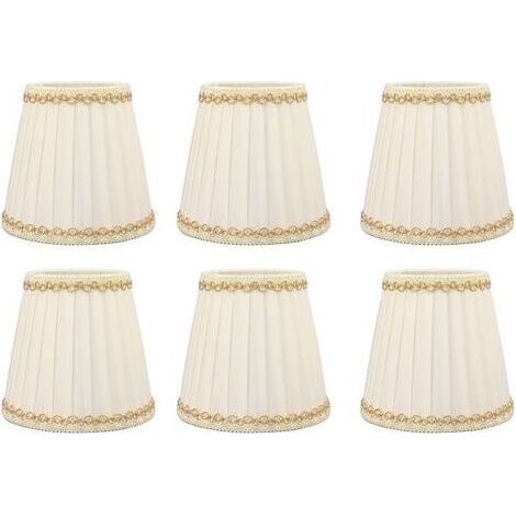 Lot de 6 petits abat-jours en tissu Installation à clipser Dimensions 9x14x13cm Pour ampoules E14 Style moderne pour bureau et salon (1/5)