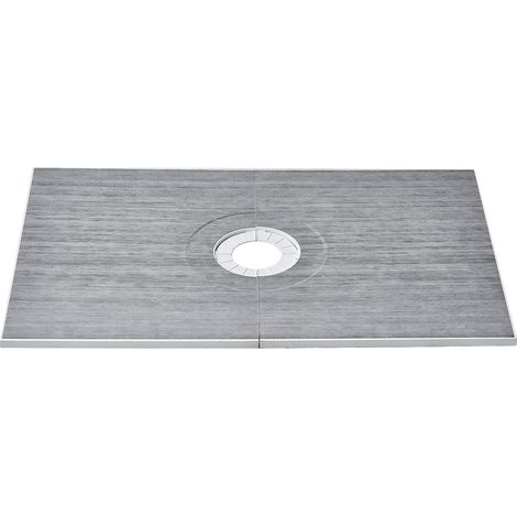 VEVOR Shower Curb Kit, 1524x965mm Shower Pan Kit with 160mm Central Drain, Lightweight EPS Shower Installation Kits with 2 Waterproof Cloths, Shower Pan Slope Sticks Fit for Bathroom