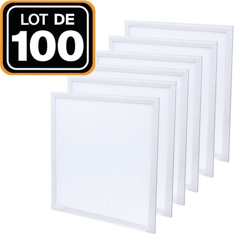 Europalamp – Lot de 100 dalles LED 40W 60x60 cm – Blanc froid 6000K – Flux lumineux 3600 lm – Installation suspendue ou encaissée (1/5)
