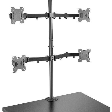 Lindy 40659 Soporte de Pantalla cuádruple con Poste y Abrazadera de Escritorio (1/4)