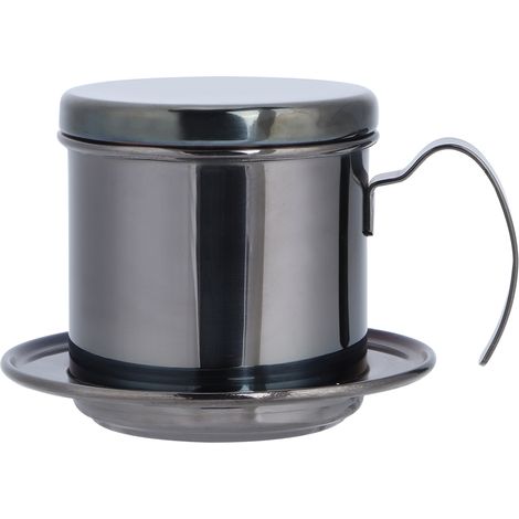 Filtre à café goutte à goutte en acier inoxydable portable pour maison, cuisine, bureau et extérieur, noir (1/5)