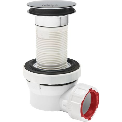 Ensemble bonde et siphon de lavao Nano 6.7 ultra-compact Quick Clac hauteur 100 mm, Wirquin 30723976, blanc