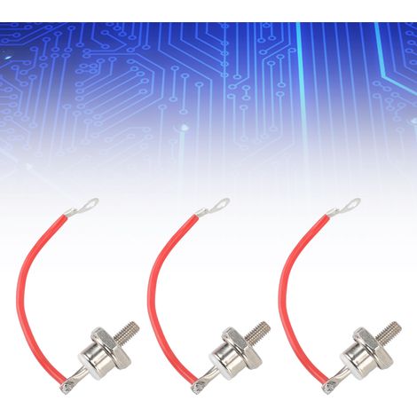 Lot de 3 pièces détachées pour groupe électrogène diesel : diodes ZX70-12 avec fil, 70 A, fil rouge positif (1/5)