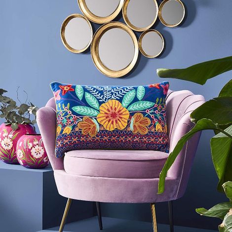Coussin Frida tissu multicolore 40x60cm (1/5)