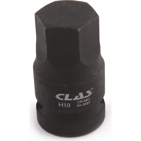 Douille choc écrou moyeu héxagonale 19mm L.43mm 1/2" Cr-Mo 0487