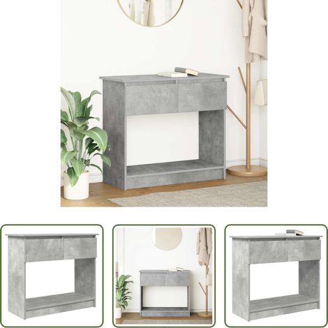 Rangement -  Table console avec tiroirs gris béton 85,5x38,5x74,5 cm (1/5)