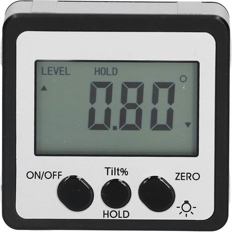 Niveau numérique LCD avec rapporteur d'angle magnétique 4x90°, inclinomètre de précision pour menuiserie, outil de mesure d'angle digital (1/5)