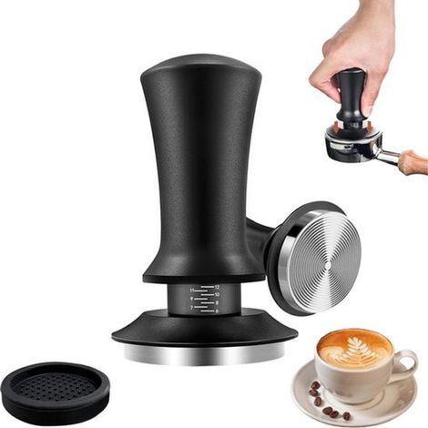 Pressino per caffè e espresso in acciaio inox ø 51 mm, pressa per caffè macinato, divisore, livellatore, fondo filettato, accessori essenziali per baristi (1/5)
