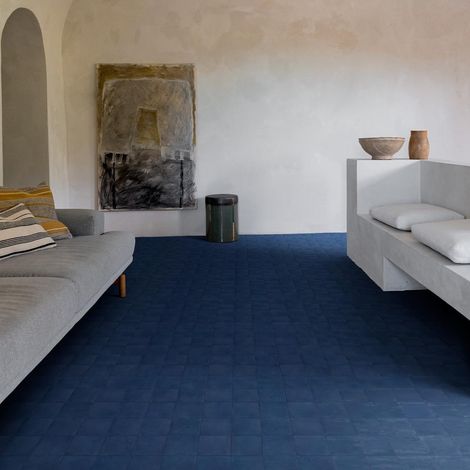 Carrelage Imitation Carreaux de Ciment MEMORIA 15x15 cm Tappeto Blu (1/3)