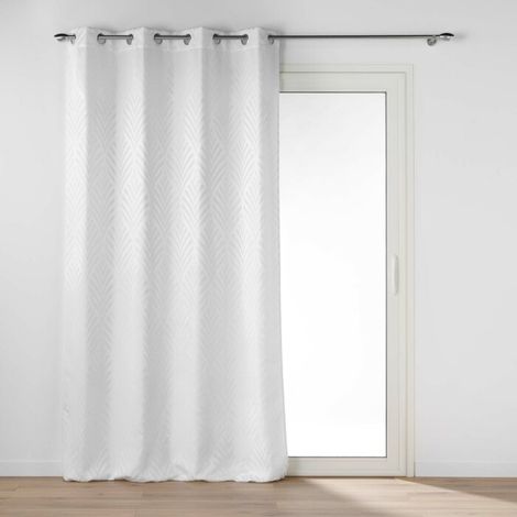 Rideau a oeillets 140 x 260 cm jacquard victoria Blanc (1/4)