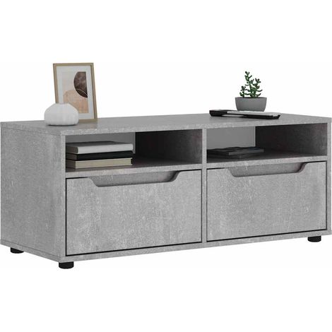 Mueble TV VISNES gris hormigón 100x40x38 cm madera ingeniería vidaXL (1/5)