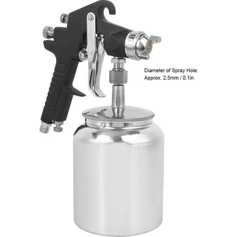 Hochleistungs-Sprühflasche, Sprühpistole für Latex-Grundierung, W-77-2s Sprühgerät, schwarze Pistole mit 2,5 mm unterem Flaschendurchmesser. (1/5)