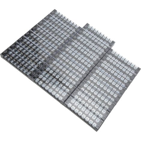 Jeu de 25 borniers TB-2508L, 08 positions double rangée, barrette de connexion pour boîte de distribution, 25A 600V. (1/5)