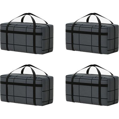 4X Sac de Rangement pour Couettes pour Vêtements de Capacité, Sac de Rangement Mobile, Sac à Bagages Portable Anti-Poussière 90L (1/5)