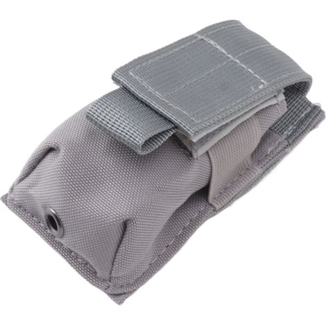 Sacoche pour lampe torche en nylon imperméable, élégante et résistante, idéale pour les activités de plein air (gris). (1/5)