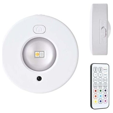 Spot LED Rechargeable USB, Veilleuse Cuisine Sans Fil Escalier Placard Couleur Lampe,12 Couleurs Dimmable, avec Télécommandes, Magnétique, Minuterie (RGB)