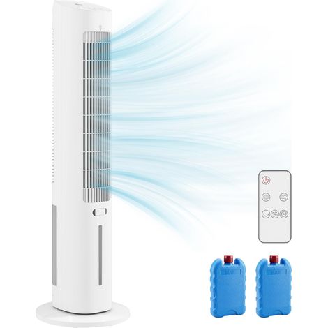 Refroidisseur d'air tour 3 en 1 avec réservoir d'eau de 3 litres, 3 vitesses et 3 modes, blanc