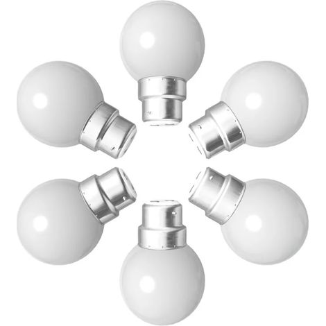Lot de 6 ampoules blanches B22 Incassables