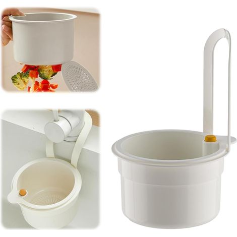 1 Passoire Evier, Filtre Amovible, Plastique, Pour Cuisine, Blanc