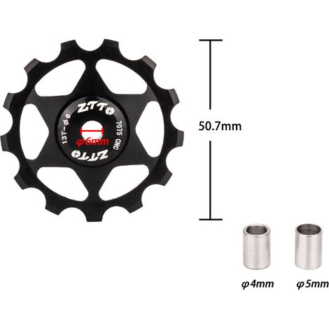 Poulie de dérailleur arrière de roue Jockey de vélo, roulement scellé en alliage d'aluminium 11T (1/5)