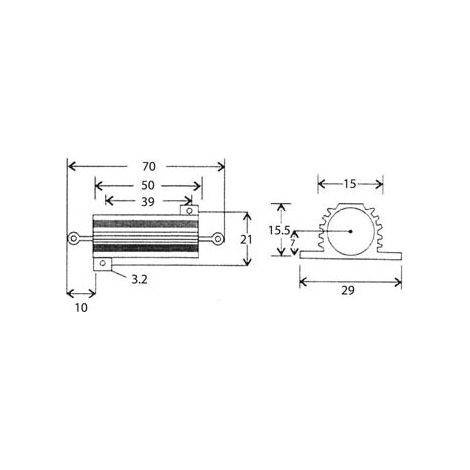 Resistor - 50 W - 4,7 Ohm - Pour Dissipation De Courant Continu - Fixation Par Vis - 1 Pièce (1/2)