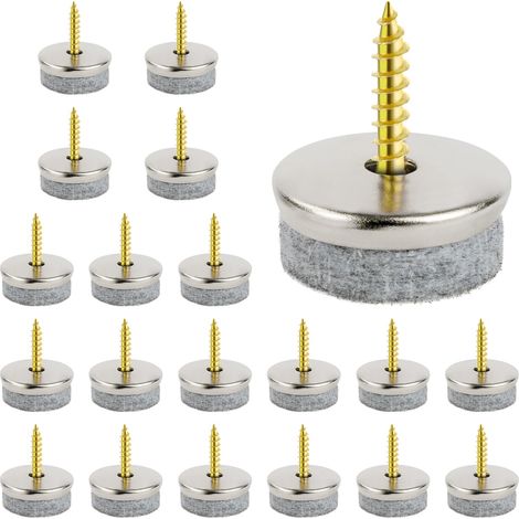 Patins en Feutre pour Meubles 20 Pièces,22mm Glisseurs à Clouer pour Chaises et Pieds de Table,Ronds,Protection Sol (1/5)