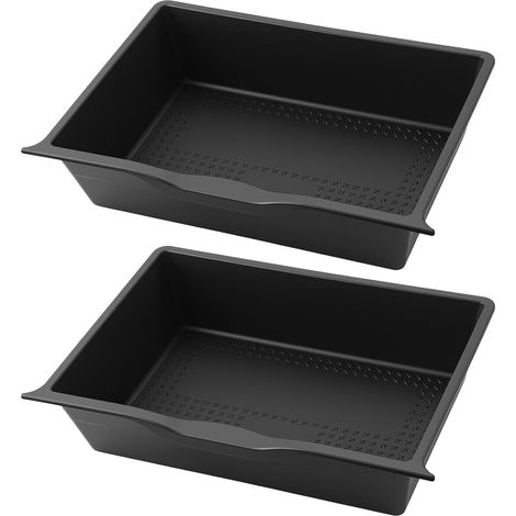 Lot de 2 Boîtes de rangement sous siège en TPE  38×25×8.5 cm, antidérapant, étanche, multifonction, pour sièges avant, arrière, pêche, pique-nique (1/5)
