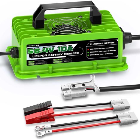 Chargeur 58,4V 10A LiFePO4 pour Chargeur de Batterie au Lithium Fer Phosphate 48V (51,2V), Charge Rapide, protège la Batterie (1/5)