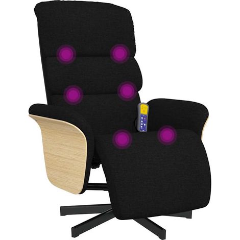 Fauteuil Inclinable - Fauteuil Relax avec repose-pieds noir tissu fr17110 (1/5)