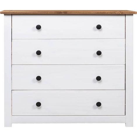 Maison Exclusive - Armadietto Bianco 80x40x73 cm in Legno di Pino Modello Panama (1/5)